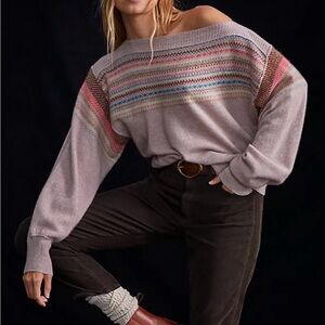 Anthropologie Multicolor Off-the-Shoulder Sweater